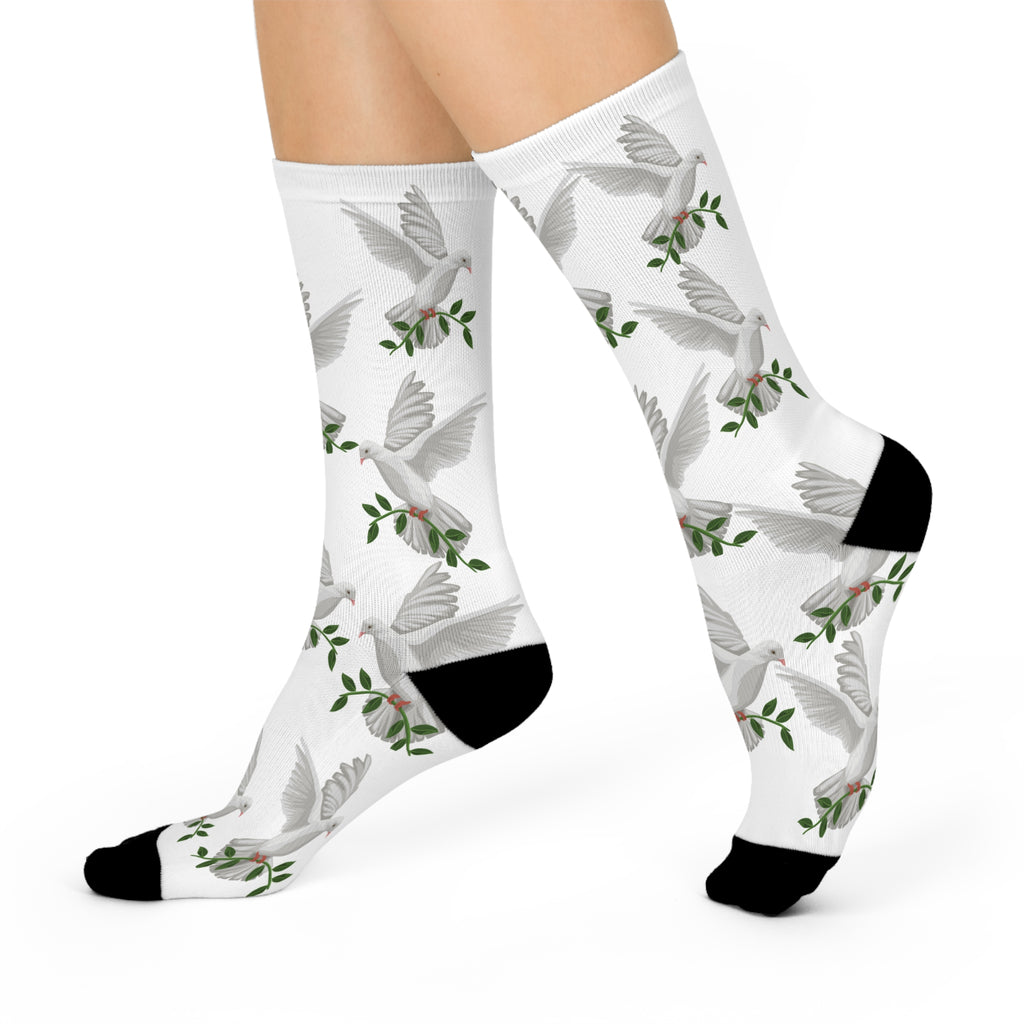 GPS God's Positioning System White Dove "Peace" Socks  Are Designed To Match CC Blu Sleeper Shirts &  Matching PJ Bottoms