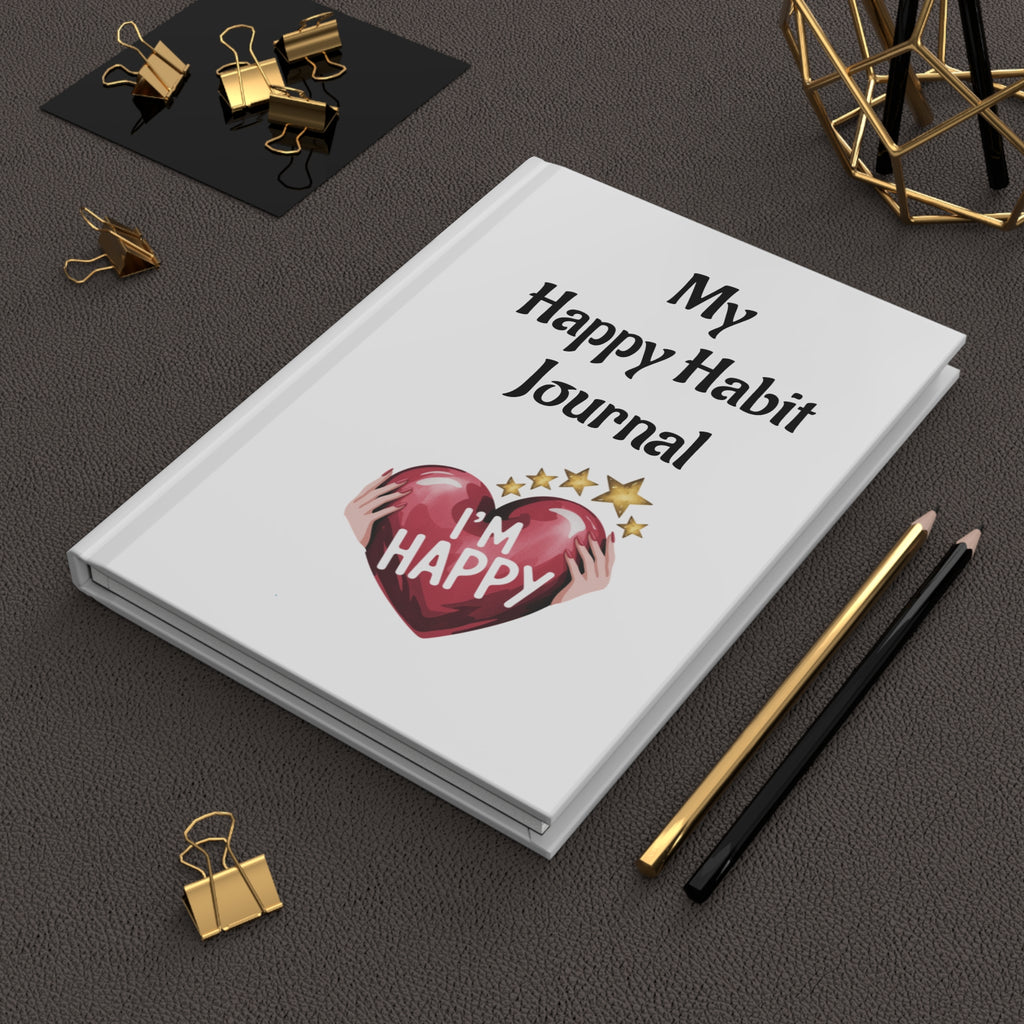 Happy Habit White, Life Tracking Hardcover Journal. Buy It With CC Blu's Matching Inspirational Women's Gift Sets!
