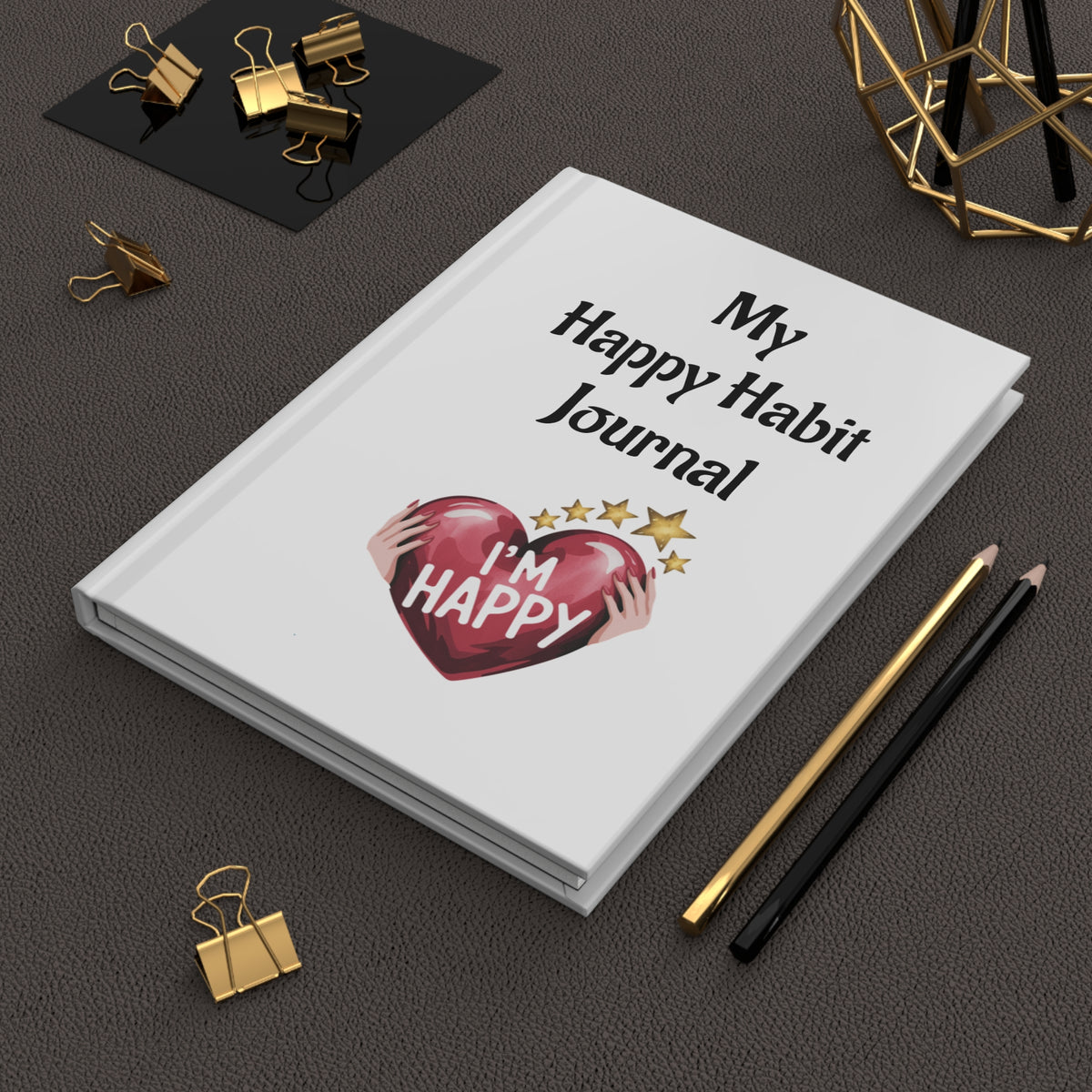Happy Habit White, Life Tracking Hardcover Journal. Buy It With CC Blu's Matching Inspirational Women's Gift Sets!