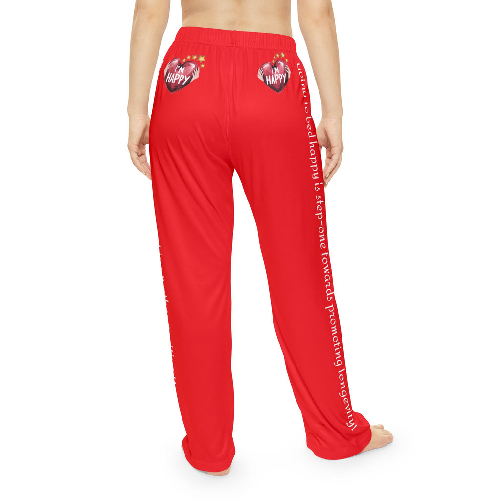 The Happy Habit Woman's Bright  Red Pajama Bottoms With-A-Message. Mix & Match (see Images) With CC Blu SlumberWear Happy Habit Sleep-Shirt, Socks & Mug.