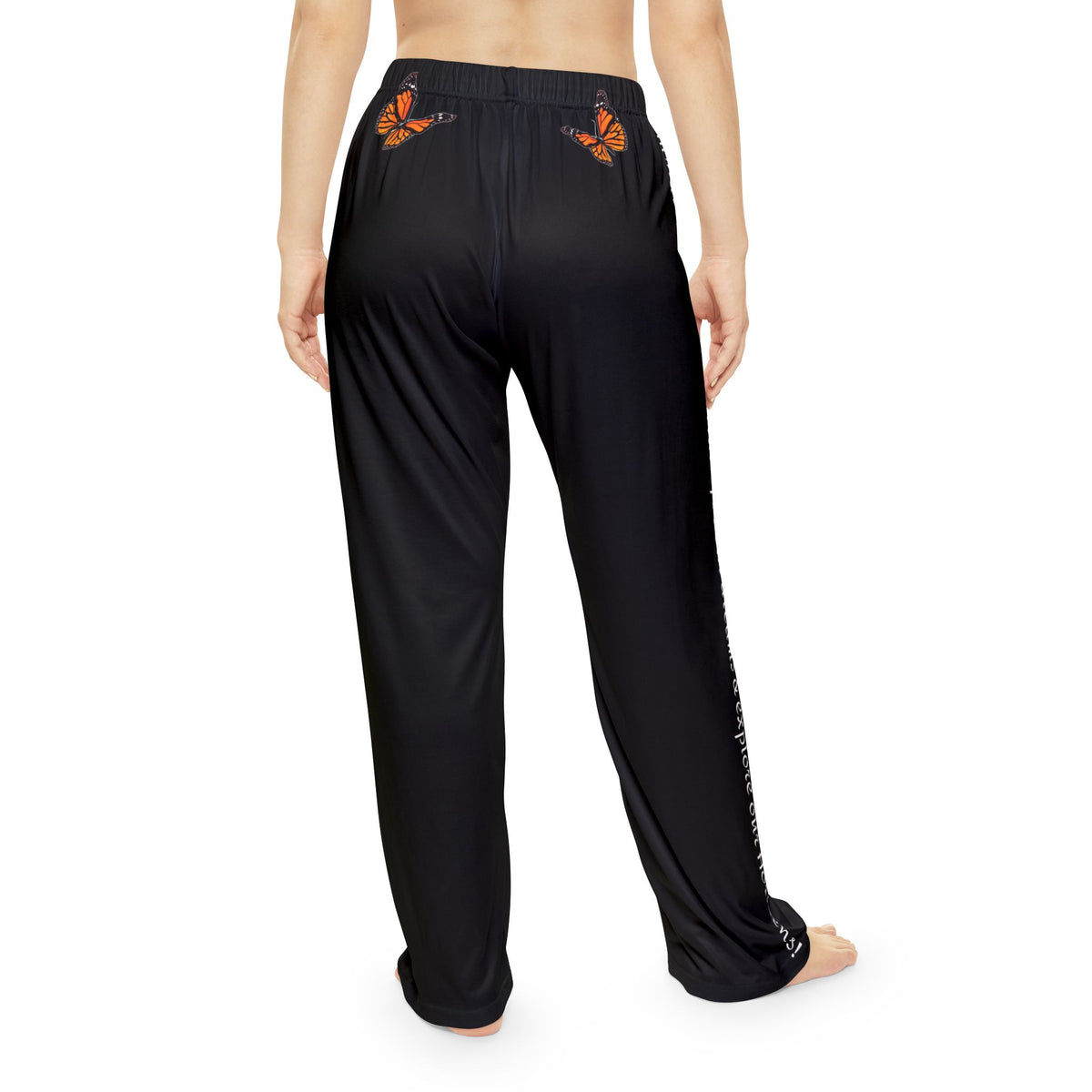 Women's Monarch Miracle Bashful Black Pajama Pants With-A-Message. Match It With CC Blu's SlumberWear Monarch Miracle Collection