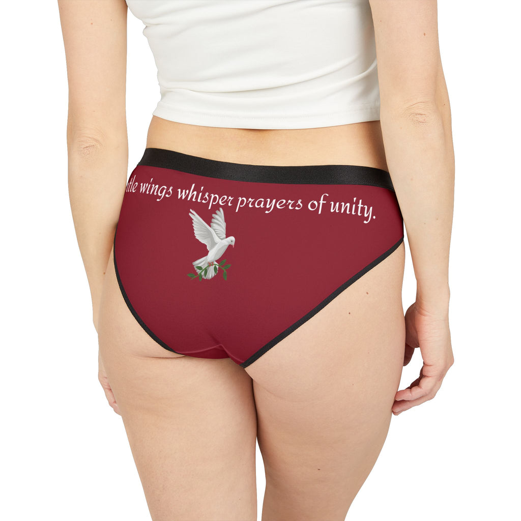 CC Blu's Cardinal Red 2 to 5 Piece SlumberWear Hipster Panties "Dove of Peace" With-A- Message Inspirational Gift Sets.