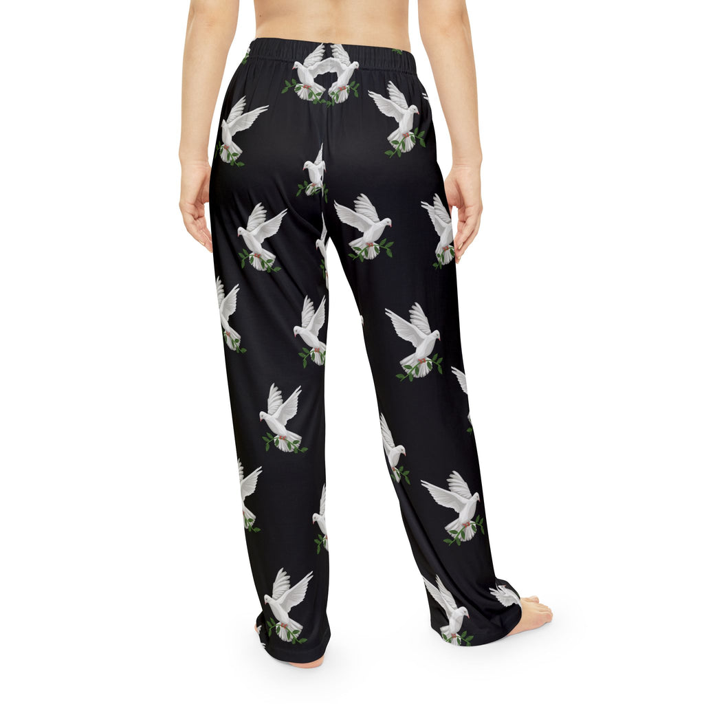 CC Blu's Black Dove of Peace Pajama Bottoms are Made to Match God's GPS Black Hooded Sleeper Shirt!