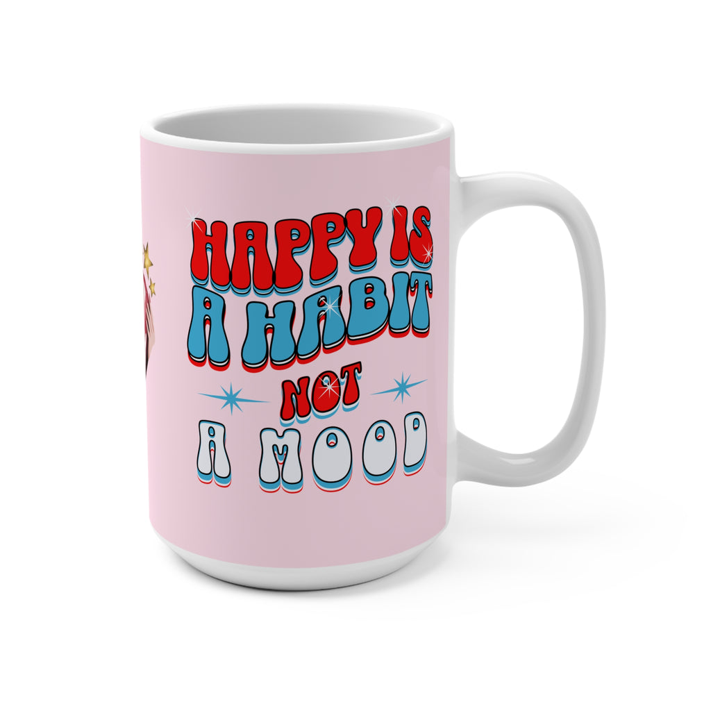 Happy Habit 15oz Custom Classic Tickled Pink Morning Mug. Matched Perfect With CC Blu's Happy Habit Pink Sleeper Tee, PJ Bottoms, 15oz Mug,Socks & Journal