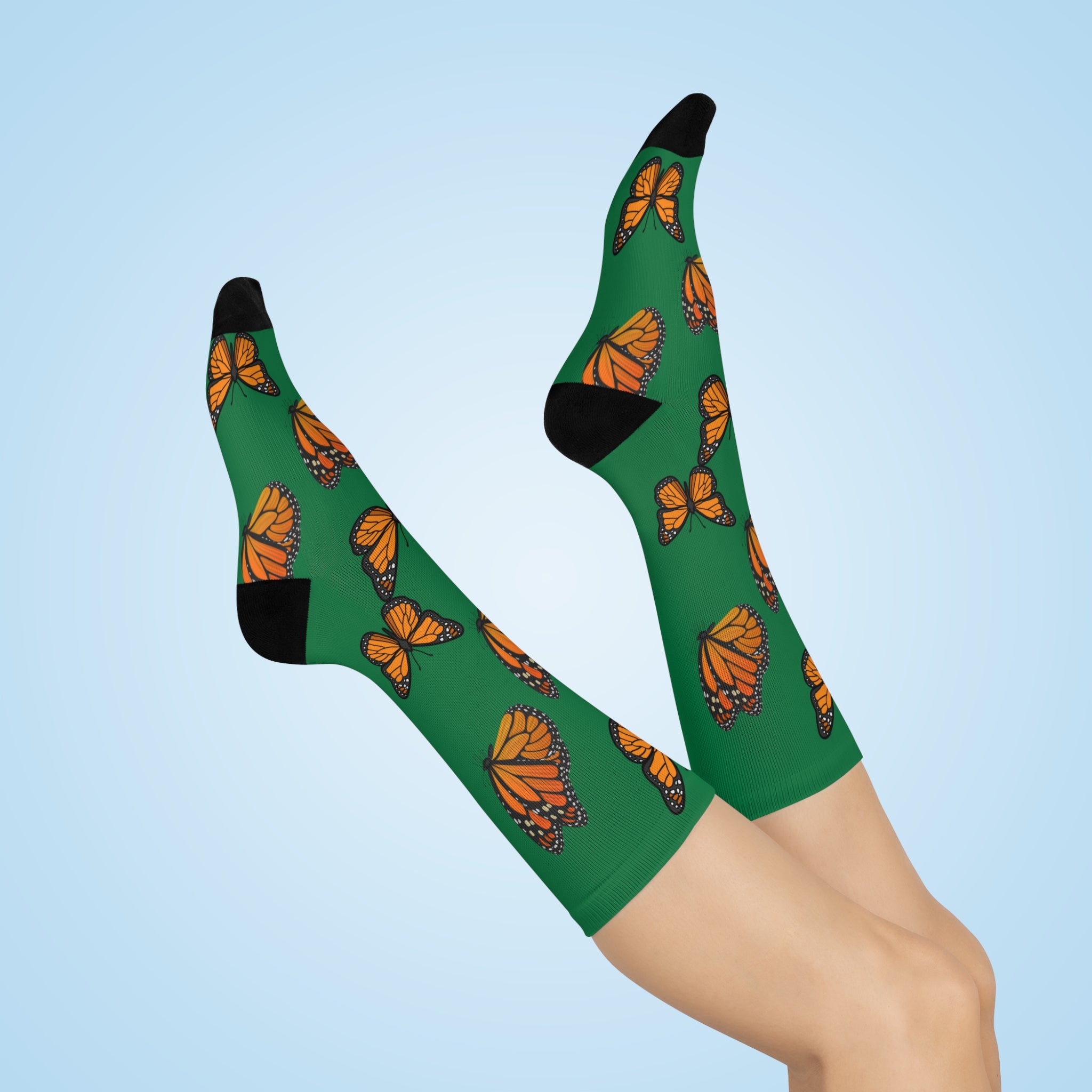 Green Goddess Monarch Miracle SlumberWear Designer Super Socks! Cushioned Heel & Toe Made to Match All CC Blu SlumberWear!
