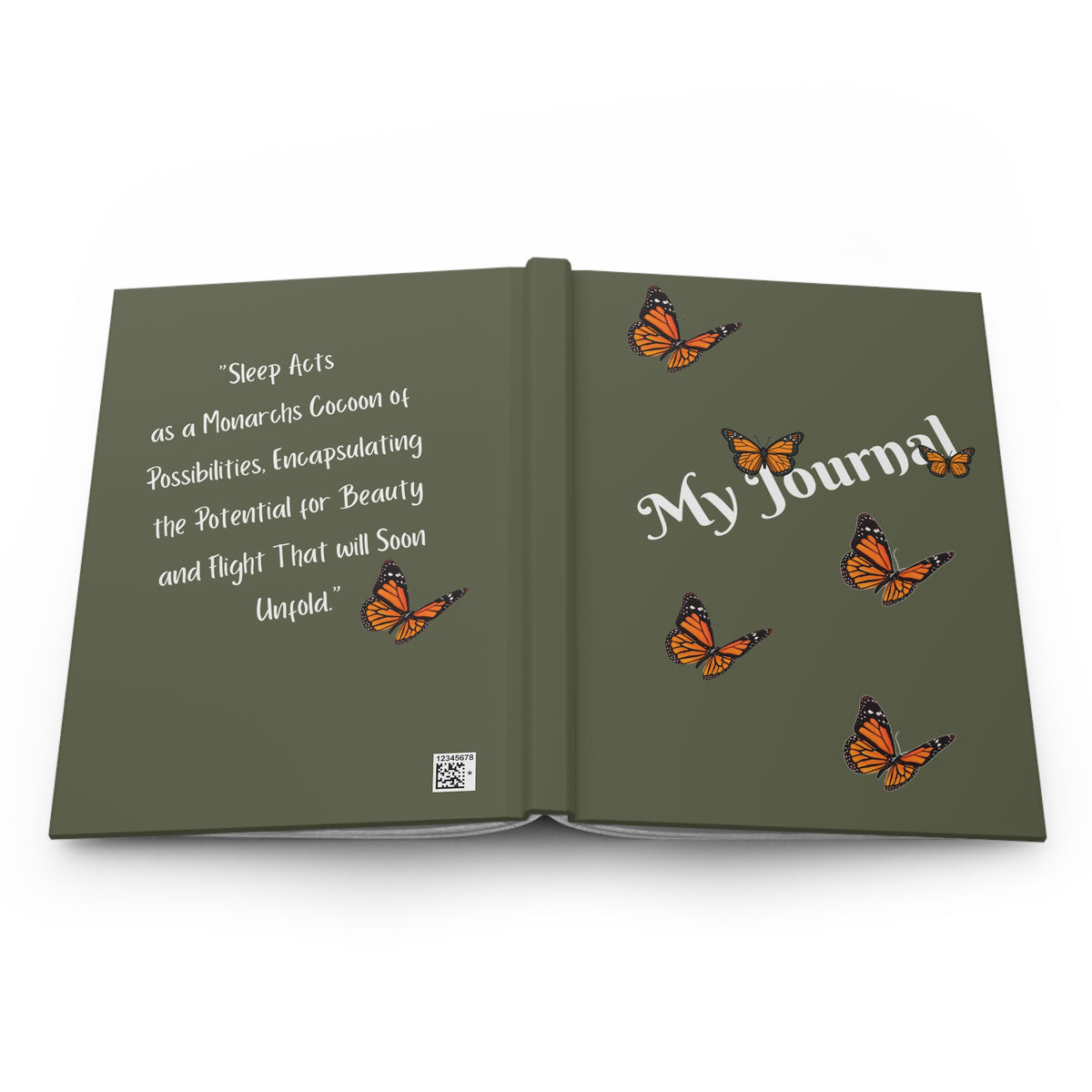 Monarch Miracles Military Green Hardcover Life-Tracking Journal Fits Perfect With The Matching Monarch Miracle Morning Mug