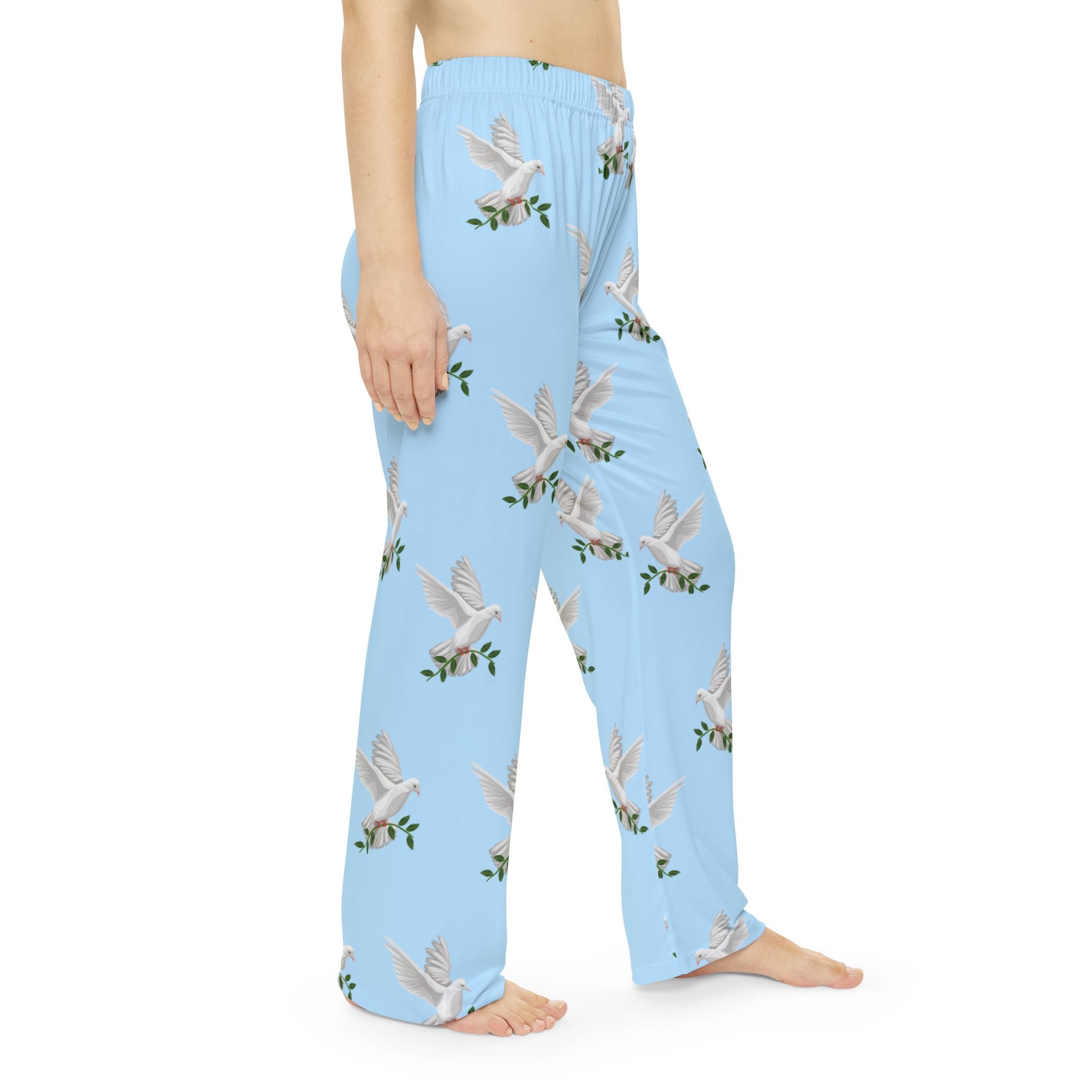 GPS Women's Blue Peace Dove  Pajama Pants. Buy With CC Blu's Premium Matching Sweatshirt Sleep Hoodie & Socks!