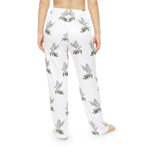 CC Blu's White Dove of Peace Pajama Bottoms are Made to Match God's GPS White Hooded Sleeper Shirt, PJ Bottoms, & Sicks!