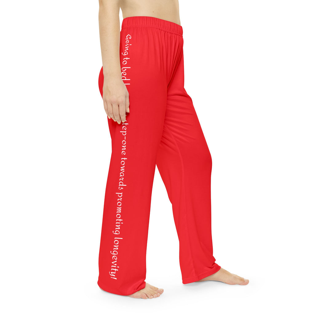The Happy Habit Woman's Bright  Red Pajama Bottoms With-A-Message. Mix & Match (see Images) With CC Blu SlumberWear Happy Habit Sleep-Shirt, Socks & Mug.