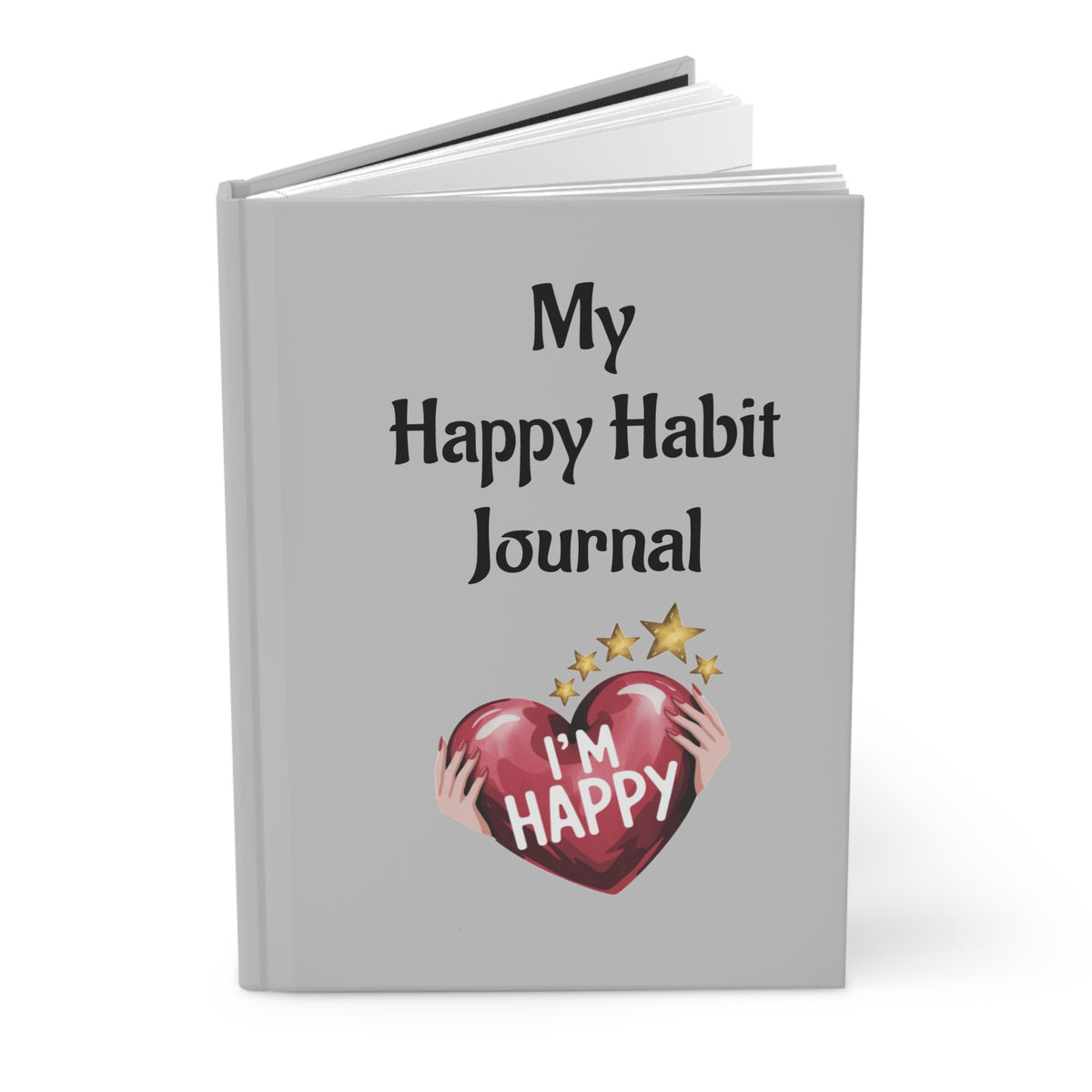 Happy Habit Grey Life-Tracking Hardcover Journal. Match It With CC Blu Happy Habit Sleep-Shirt, PJ Pants, 15oz Mug Gift Sets!