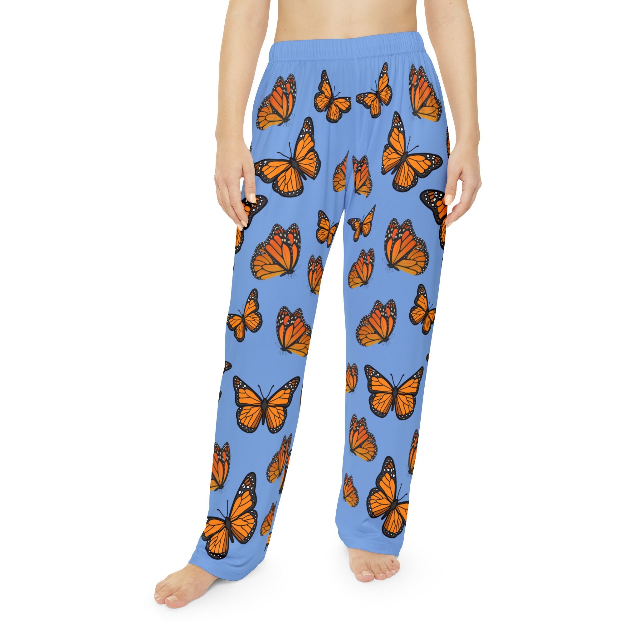 Women's Monarch Inspirational Carolina Blue Butterfly Pajama Pants!  Mix & Match CC Blu's Sweatshirt Sleep-Top & Socks!