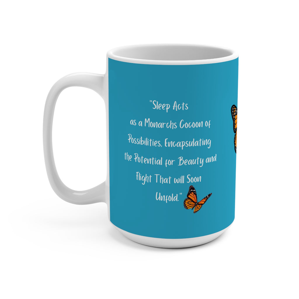 15oz Monarch Miracle Tantalizing Teal Coffee Mug With-A-Message, Butterfly Designed to Match CC Blu's Monarch Gift Sets.