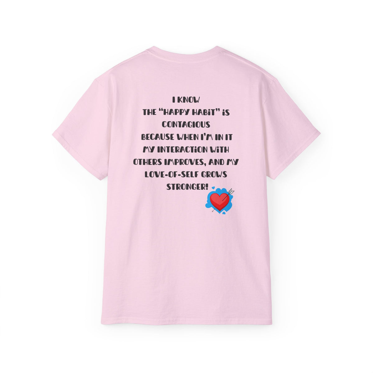 CC Blu Tickled Pink Happy Is a Habit Not a Mood | Women's Cotton Sleeper Tee With-A-Message! Mix & Match It With CC Blu SlumberWear PJ Pants, Mug & Sox!