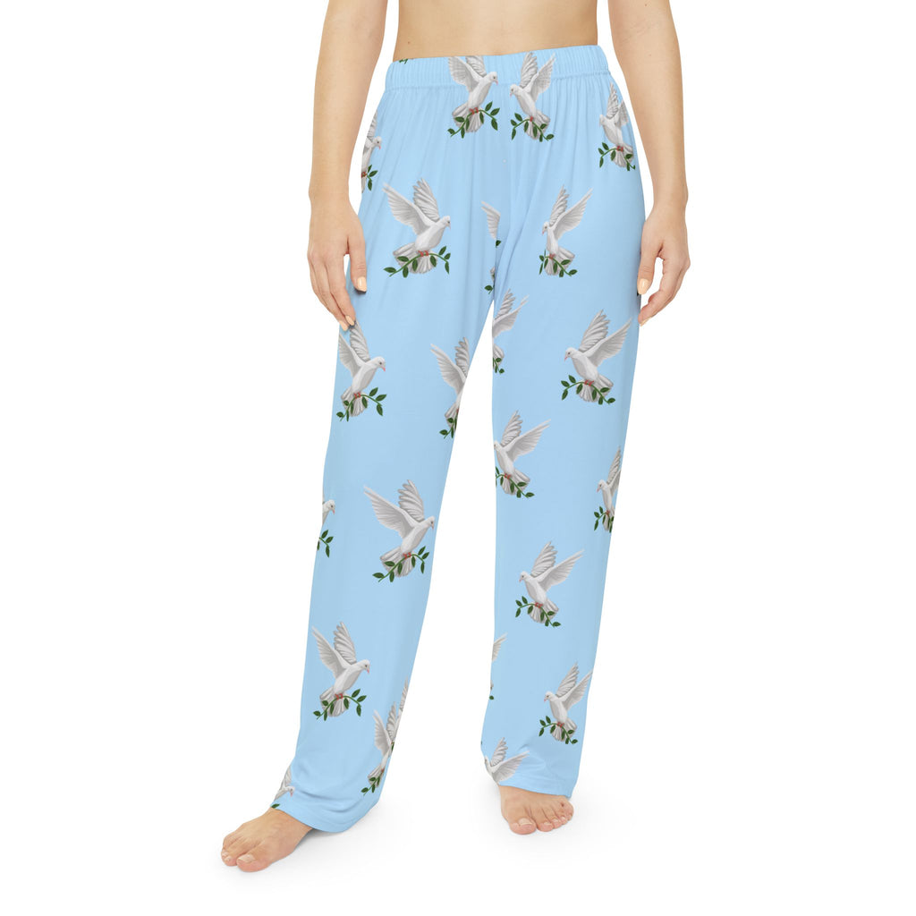 GPS Women's Blue Peace Dove Pajama Pants. Buy With CC Blu's Premium Matching Sweatshirt Sleep Hoodie & Socks!