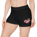 Women's Inspirational Happy Habit Black "Little-Boy" Shorts With-A-Heart, Designed to Match CC Blu's V-Neck Sleeper-Shirt & Socks!