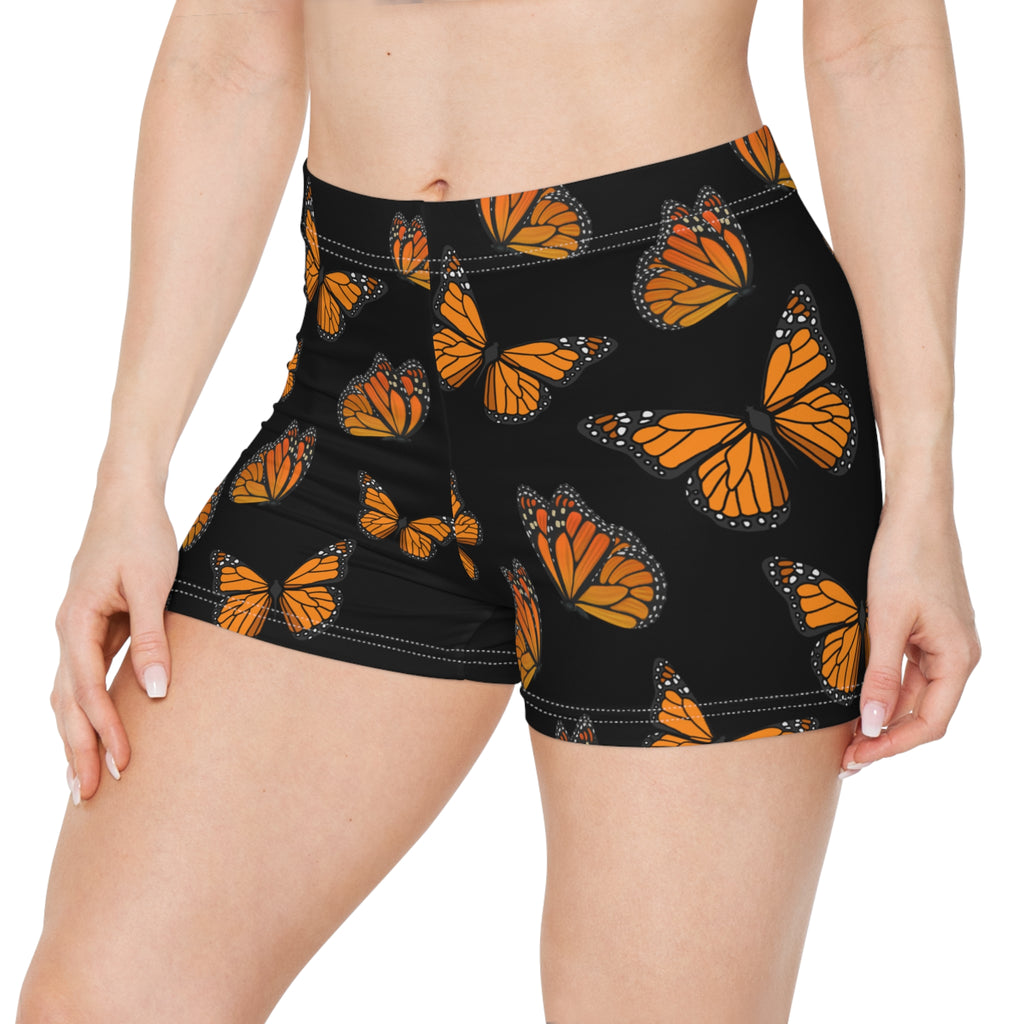 Women's Monarch Miracle  Black "Little-Boy Butterfly Shorts", Designed to Match CC Blu's Black Racerback Sleeper-Tank & Socks!
