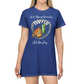 Woman's Monarch Miracle Inspired Royalty Blue Sleeper T-Dress With-A-Message That Matches CC Blu's SlumberWear Undies & Socks!