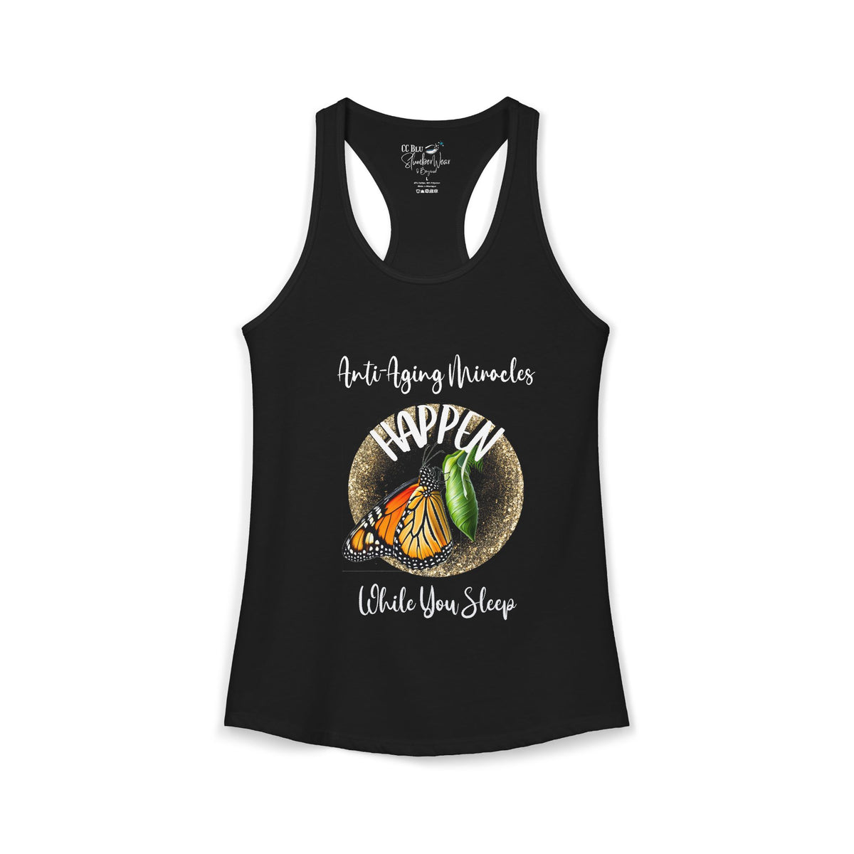 Monarch Miracle Black Racerback Sleeper-Tank for Women, Add CC Blu Mix & Match to Complete Your Look!