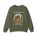 Women's Military Green Sweatshirt Style Pajama Top With-A-Message Mix & Matches CC Blu's PJ Pants & Socks Gift Sets