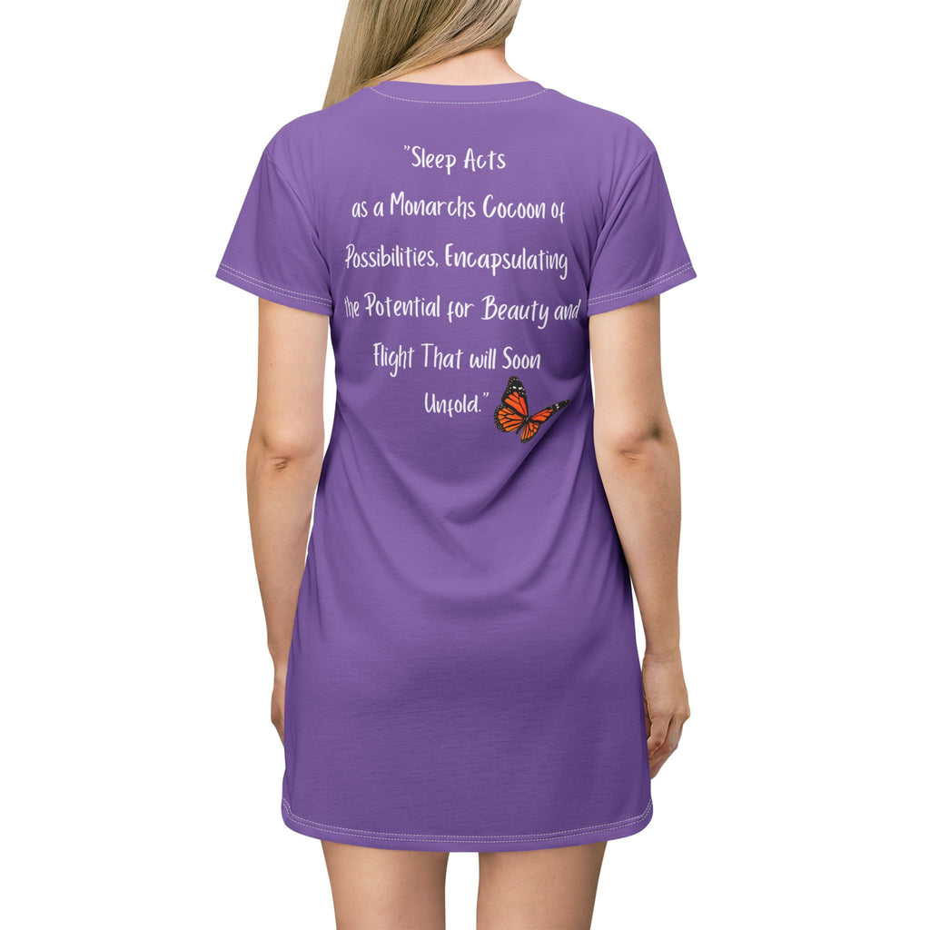 Women's Monarch Miracle Inspirational Passionate Purple Sleep Shirt T-Dress With-A-Message! Add CC Blu's Matching SlumberWear Undies & Socks!