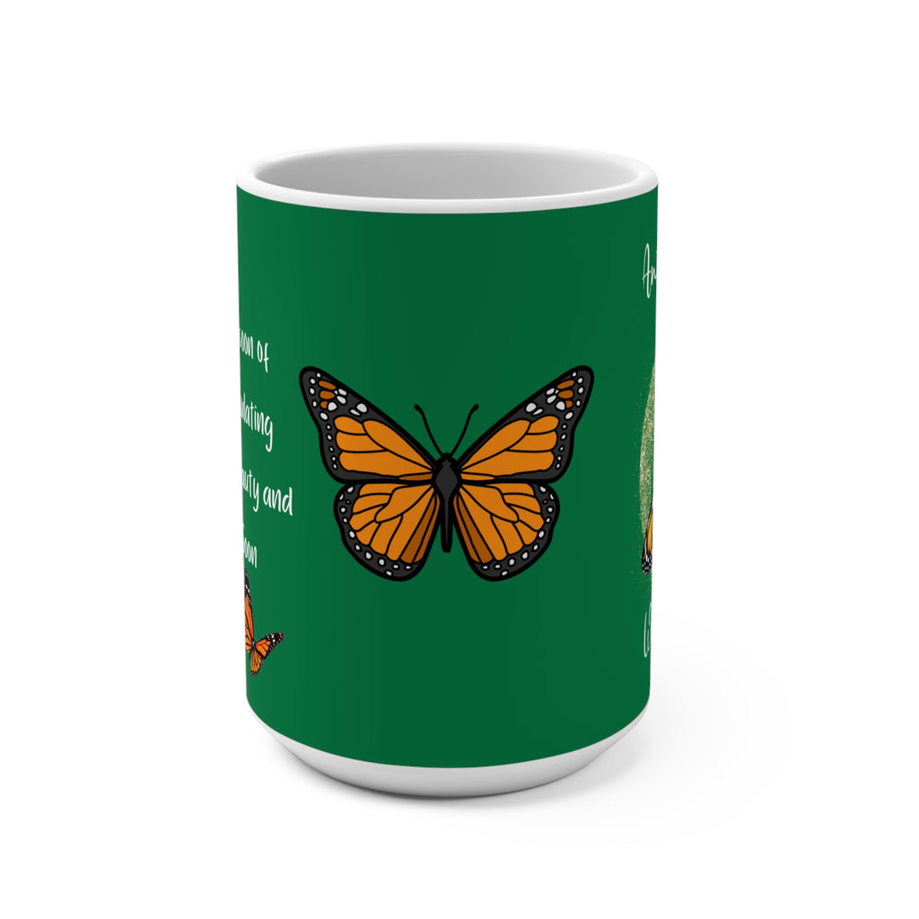 Anti-Aging Miracles Mug — "Happen While You Sleep" 15oz Monarch Butterfly Coffee Cup