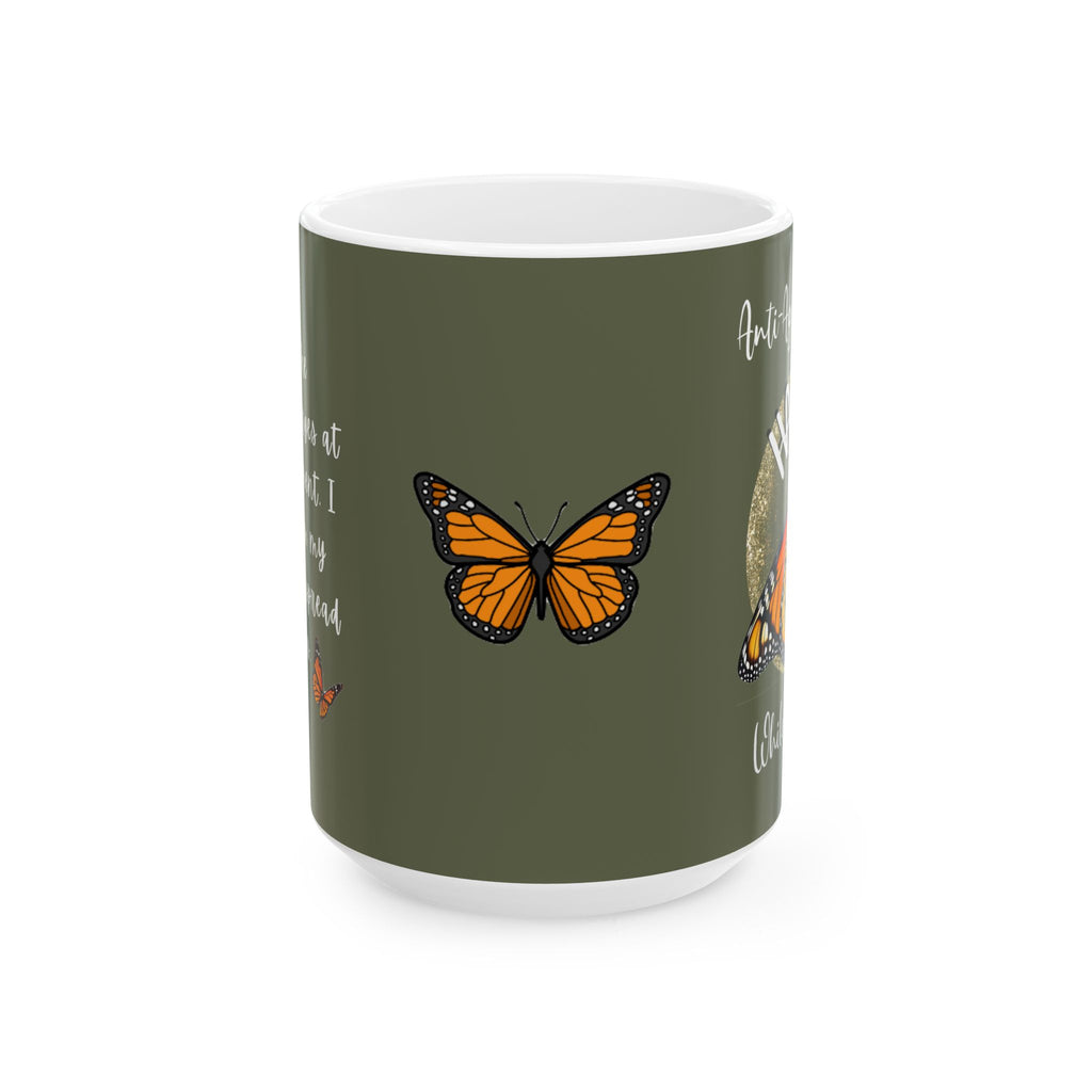 Monarch Miracles Military Green 15 oz Designer "Mug-With-A-Message Pairs with CC Blu's Life-Tracking Morning Journal .