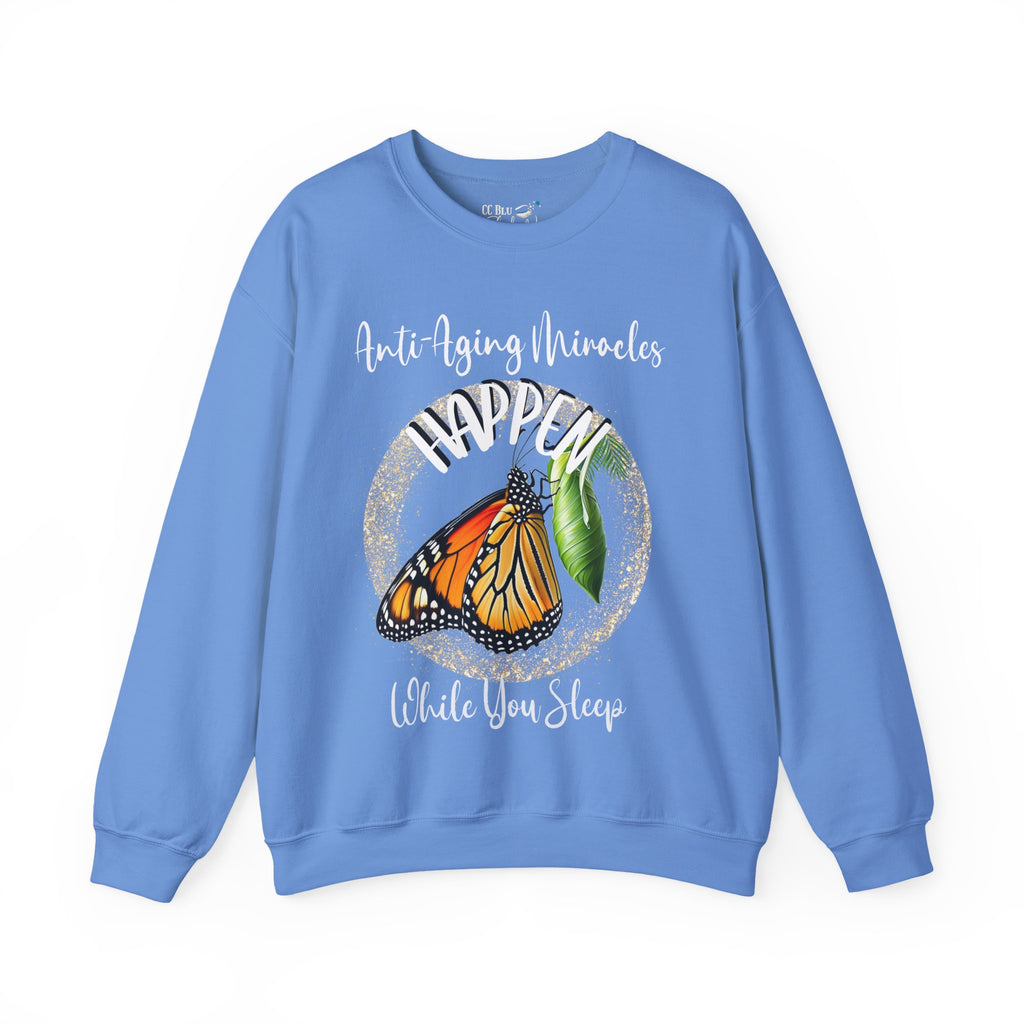 Monarch Miracle Women's Inspirational Carolina Blue Sweatshirt Style Pajama Top With-A-Message. Mix & Match with SlumberWear PJ  Bottoms.