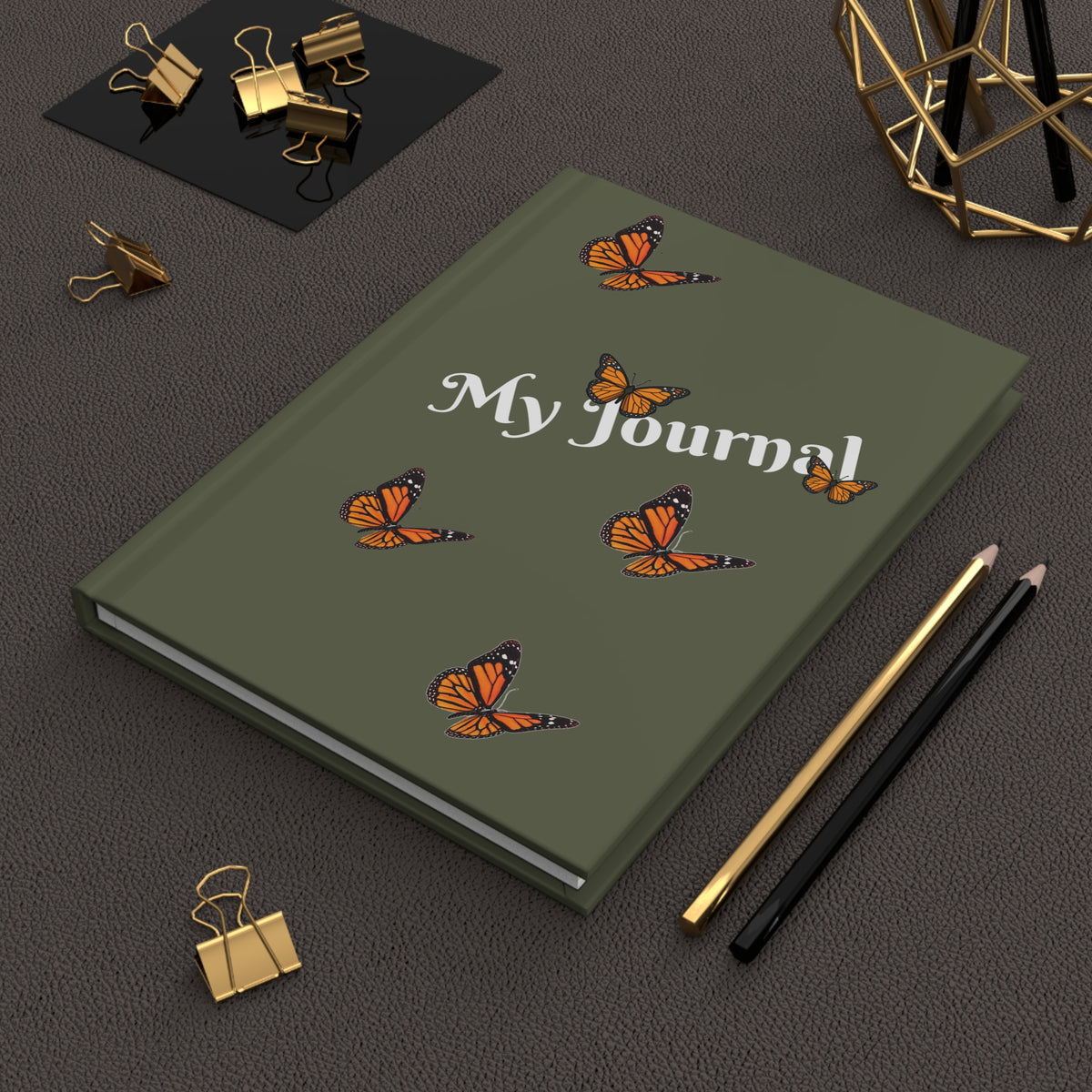 Monarch Miracles Military Green Hardcover Life-Tracking Journal Fits Perfect With The Matching Monarch Miracle Morning Mug