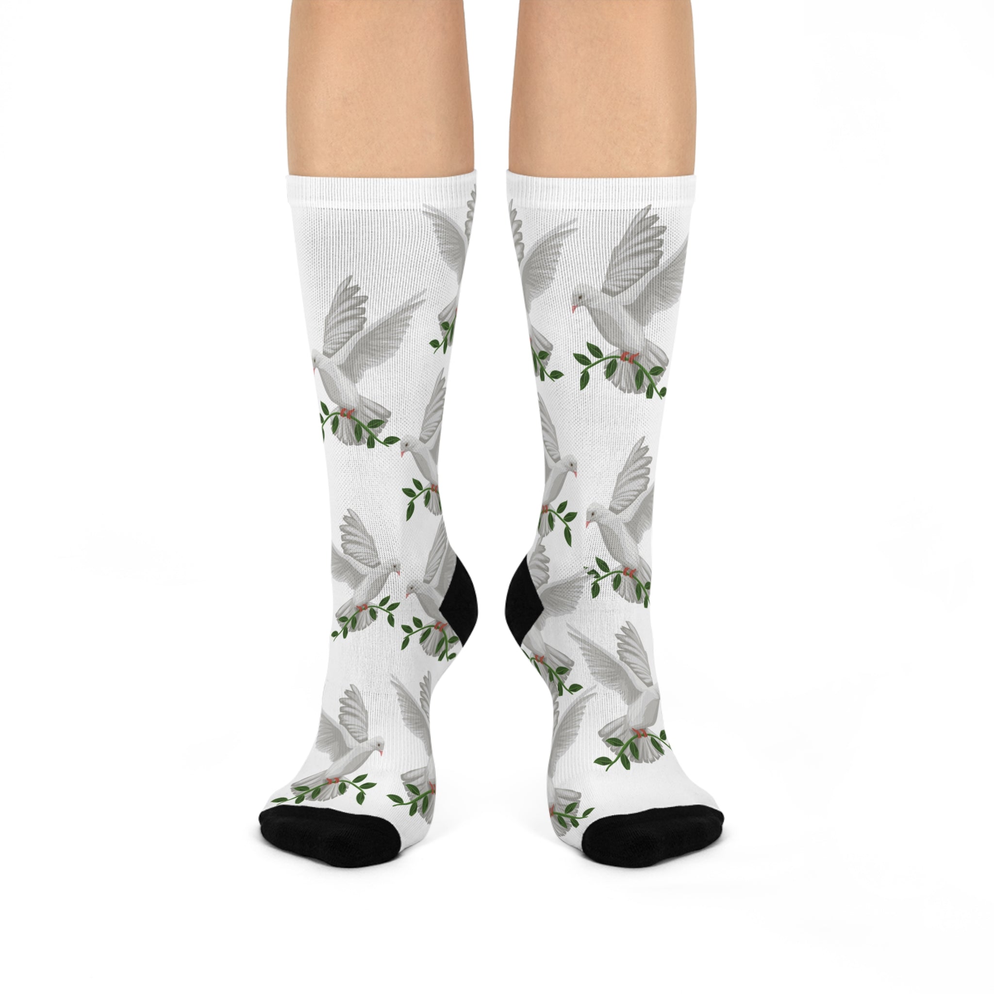 GPS God's Positioning System White Dove "Peace" Socks  Are Designed To Match CC Blu Sleeper Shirts &  Matching PJ Bottoms