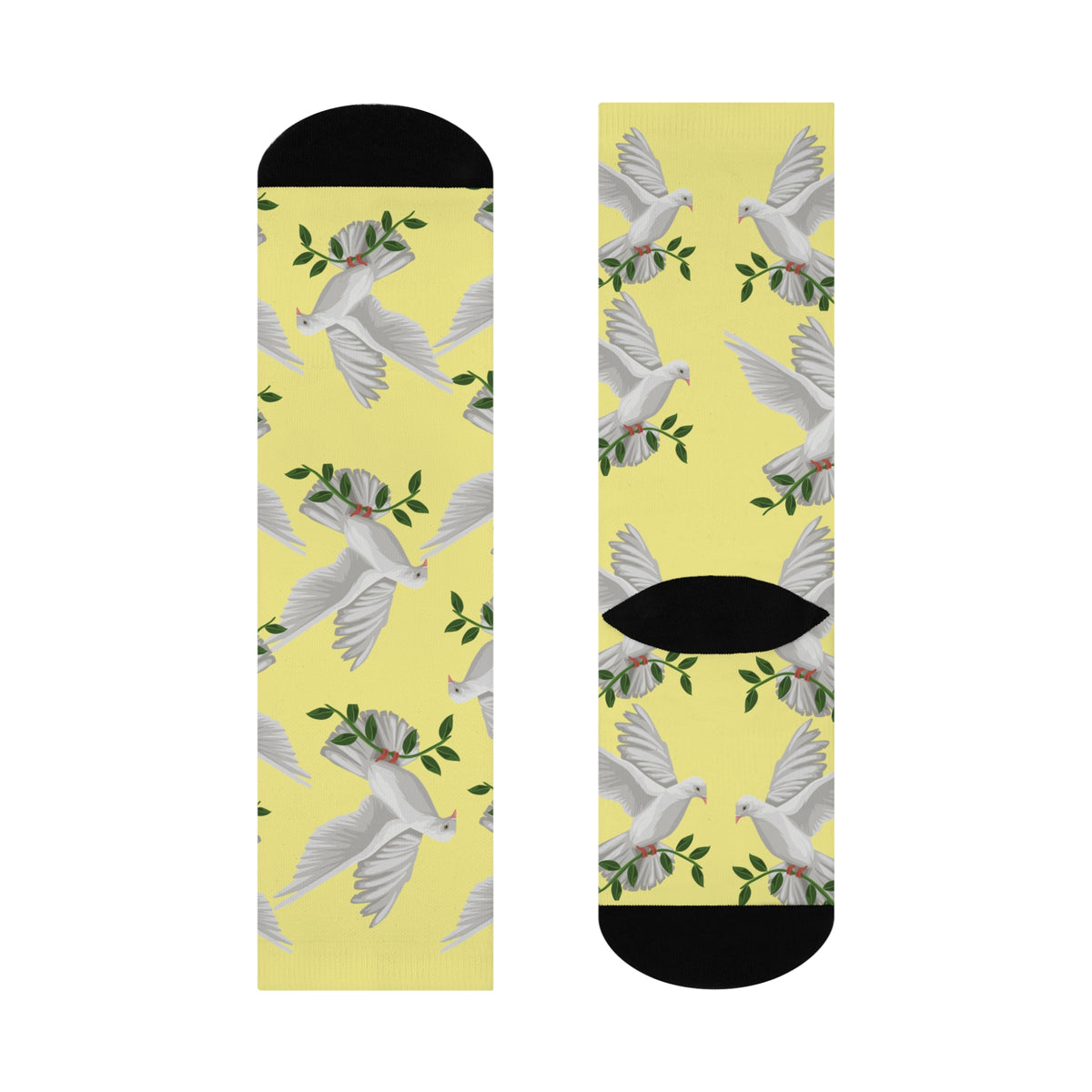 CC Blu Yahoo Yellow Peace Socks, Designed To Buy Separate & Mix-Match With Yahoo Yellow Happy Habit SleepTops & PJ Bottoms,