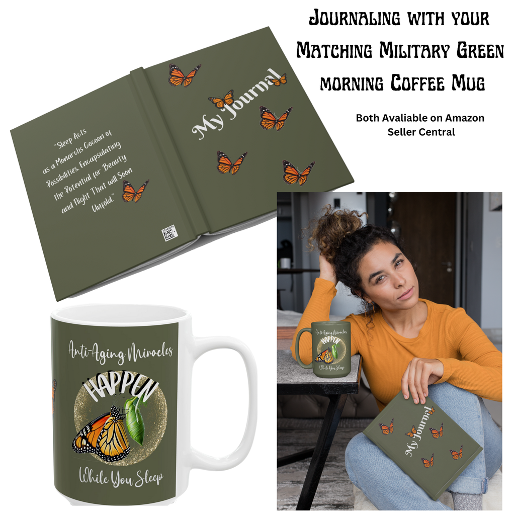 Inspirational Monarch Miracle Military Green Pajama Bottoms With-A-Message! Mix & Match CC Blu's SlumberWear