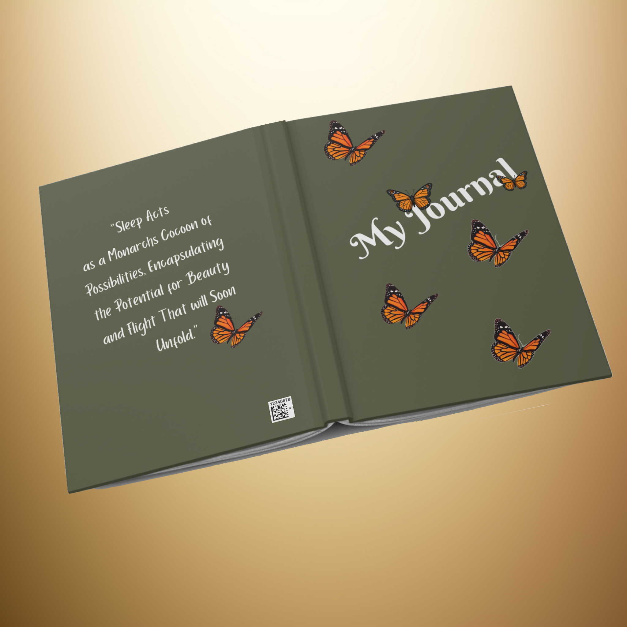 Monarch Miracles Military Green Hardcover Life-Tracking Journal Fits Perfect With The Matching Monarch Miracle Morning Mug