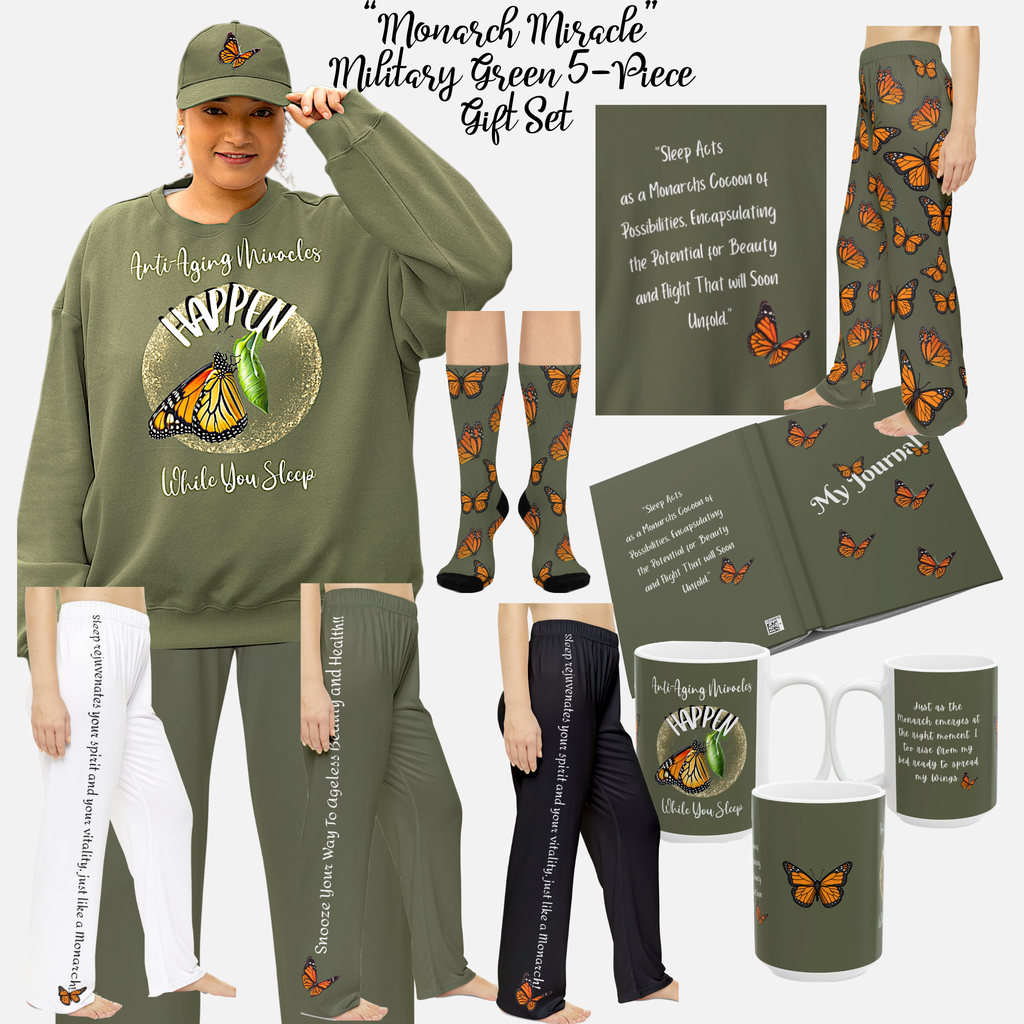 Monarch Miracles Military Green Hardcover Life-Tracking Journal Fits Perfect With The Matching Monarch Miracle Morning Mug