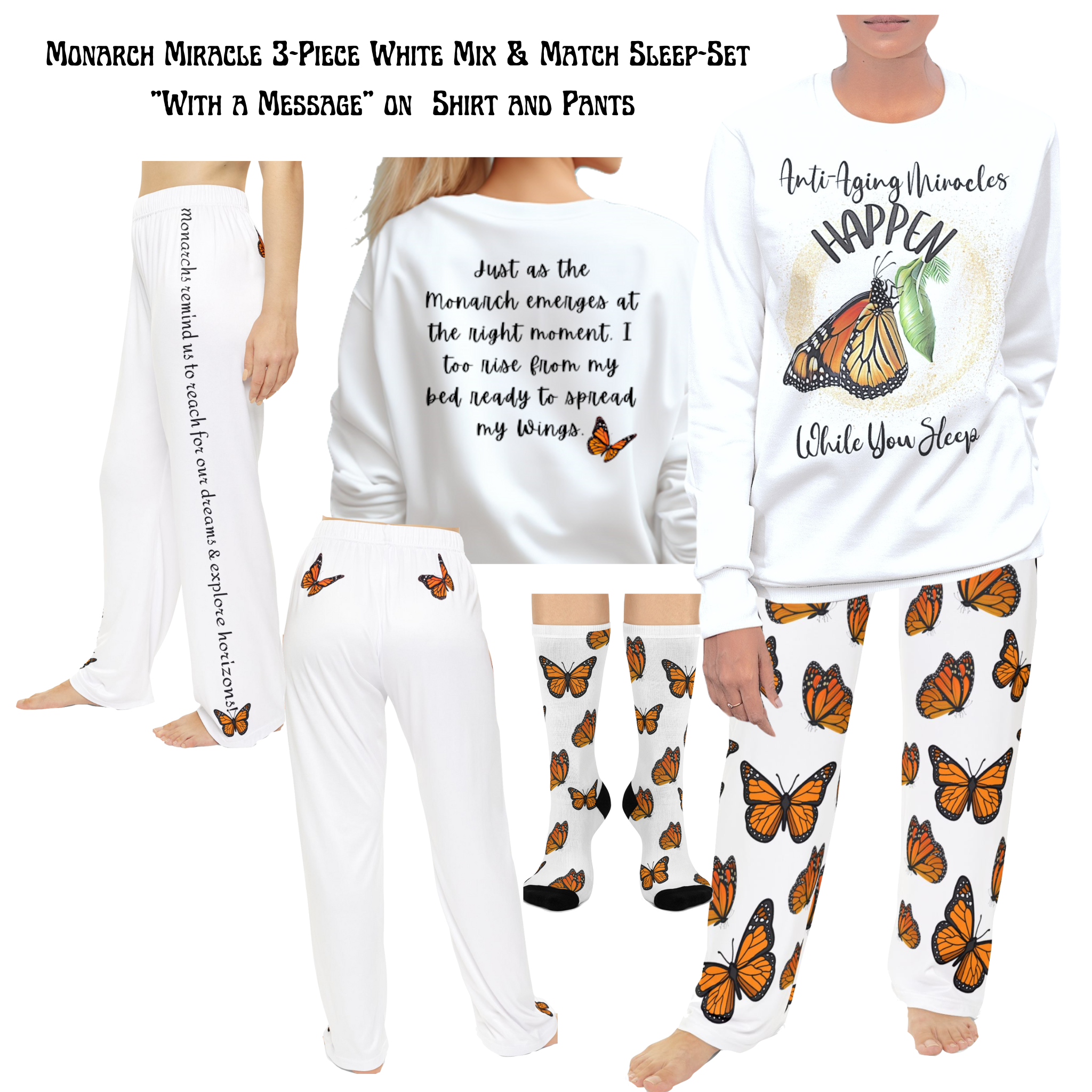Monarch Miracle White PJ Sleep-Top Mix & Match With Women's SlumberWear Gift Sets!