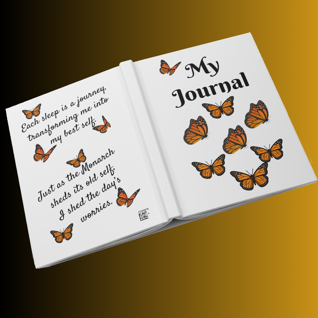 Monarch Miracles White Hardcover Life-Tracking Journal is Perfect With White Matching Monarch Miracle Good Morning Mug!