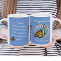 Stunning 15oz Carolina Blue Monarch Coffee Mug With-A-Message to Start Your Day Flying! Match With Custom Journal to Chart Your Course!