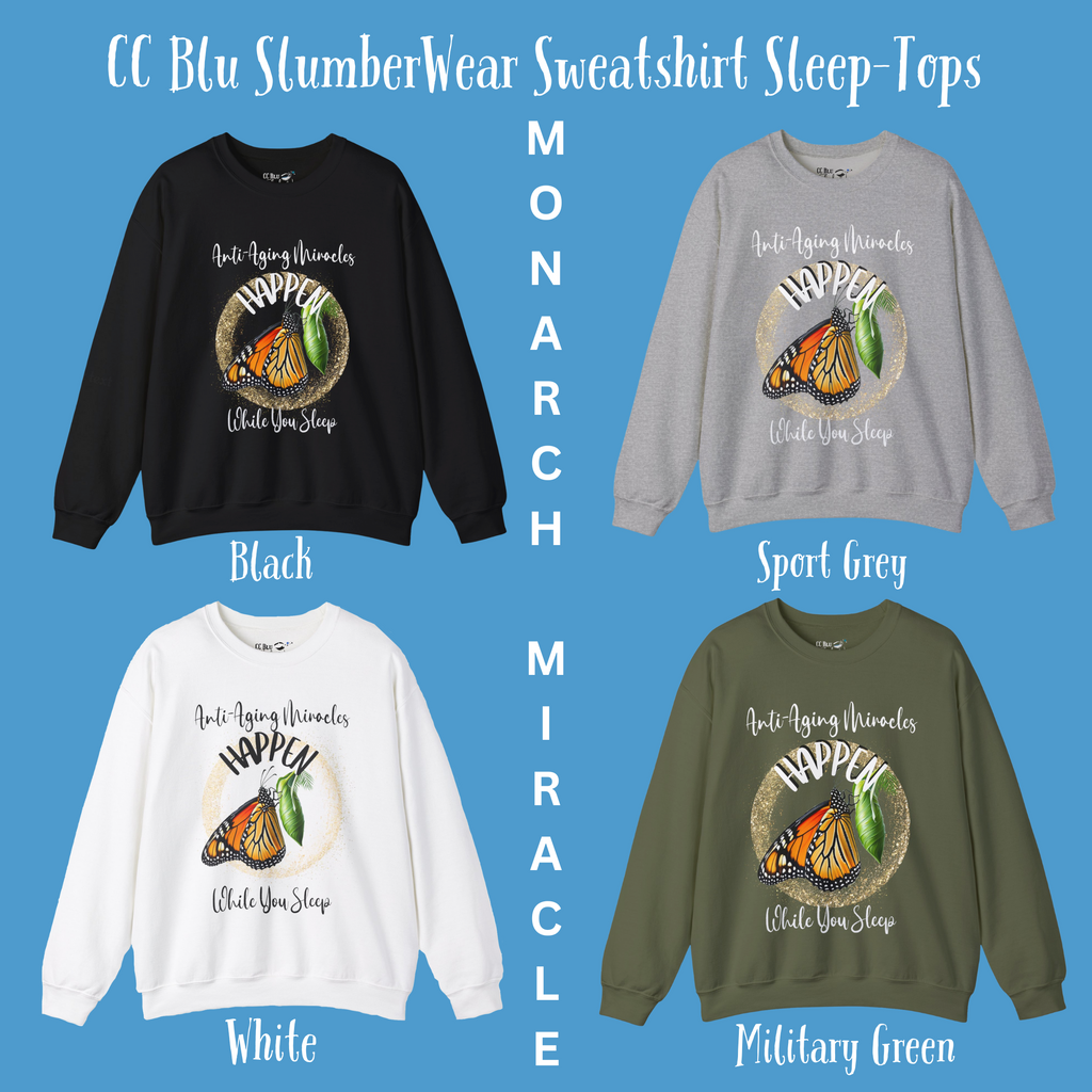 Monarch Miracle Women's Inspirational Carolina Blue Sweatshirt Style Pajama Top With-A-Message. Mix & Match with SlumberWear PJ  Bottoms.