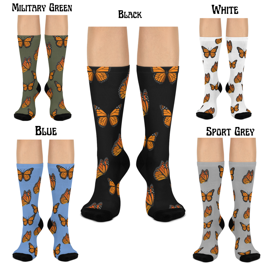 Monarch Miracle Inspirational Carolina Blue Cushioned Heel-&-Toe Stretch Socks. Mix & Match With CC Blu Gift Sets.