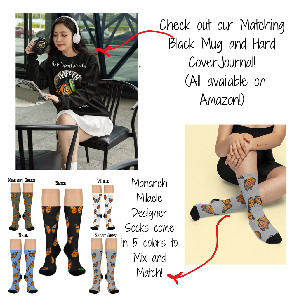 Monarch Miracles Inspirational Black Super  Butterfly Socks!, Made to Mix & Match With All CC Blu SlumberWear!