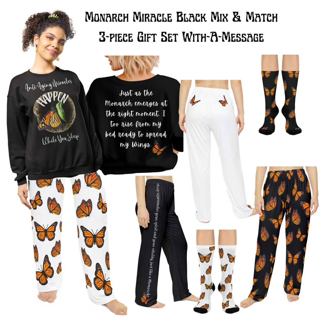 Women's Monarch Miracle Inspirational White Butterfly Pajama Pants. Made to Mix & Match  CC Blu's SlumberWear