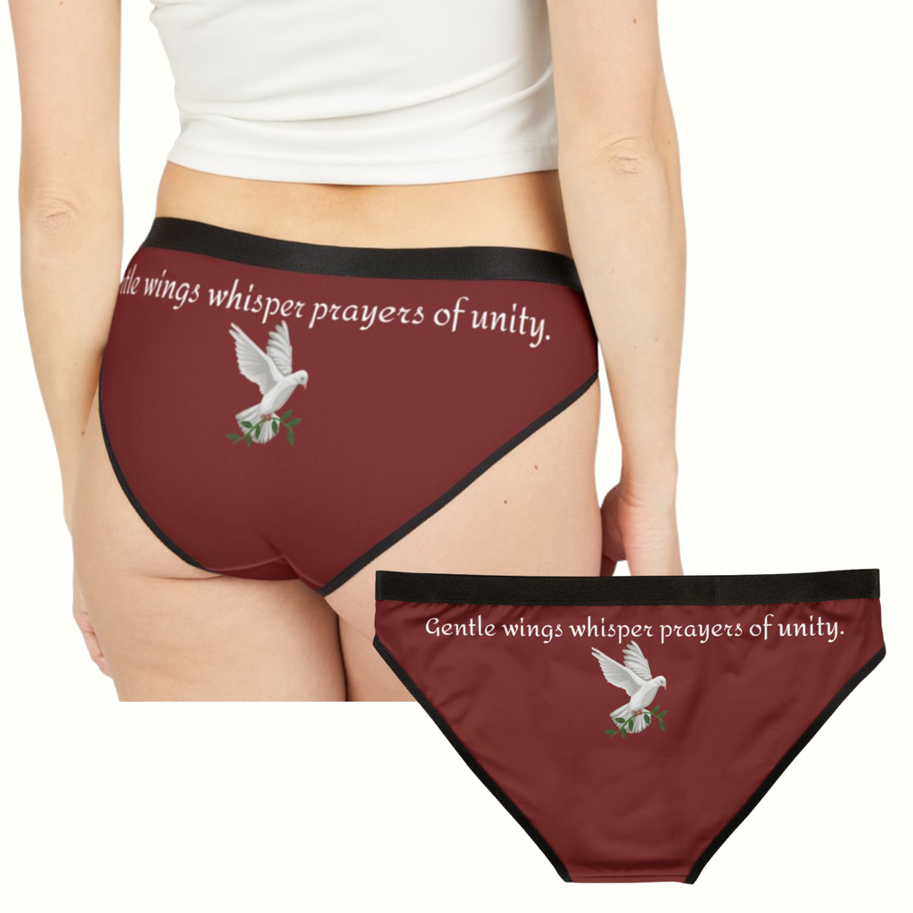 CC Blu's Cardinal Red 2 to 5 Piece SlumberWear Hipster Panties "Dove of Peace" With-A- Message Inspirational Gift Sets.