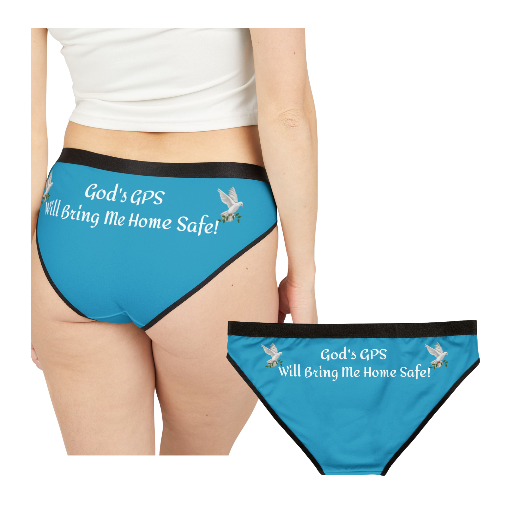 God's GPS Women's Timeless-Teal Hipster Underwear With-A-Message! Buy it With CC Blu Matching SlumberWear T-Dress & Socks!