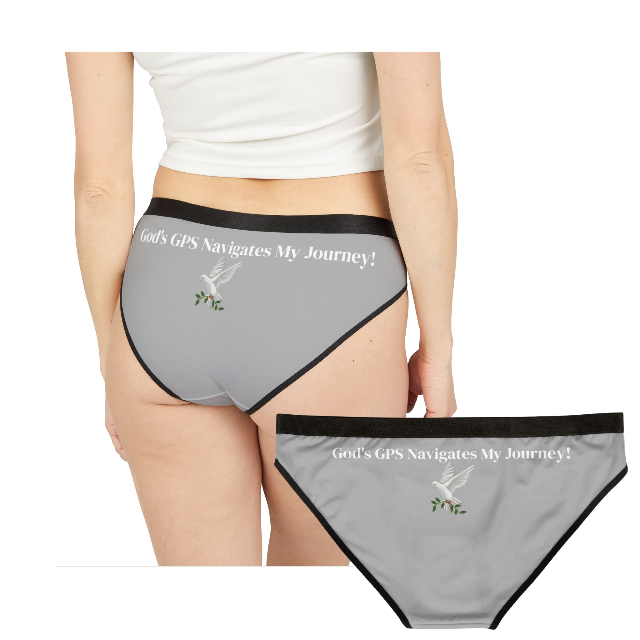 GPS Gifted Grey Ladies Inspirational Undies With-A-Message Will Match CC Blu's Grey SlumberWear T-Dress & Socks!