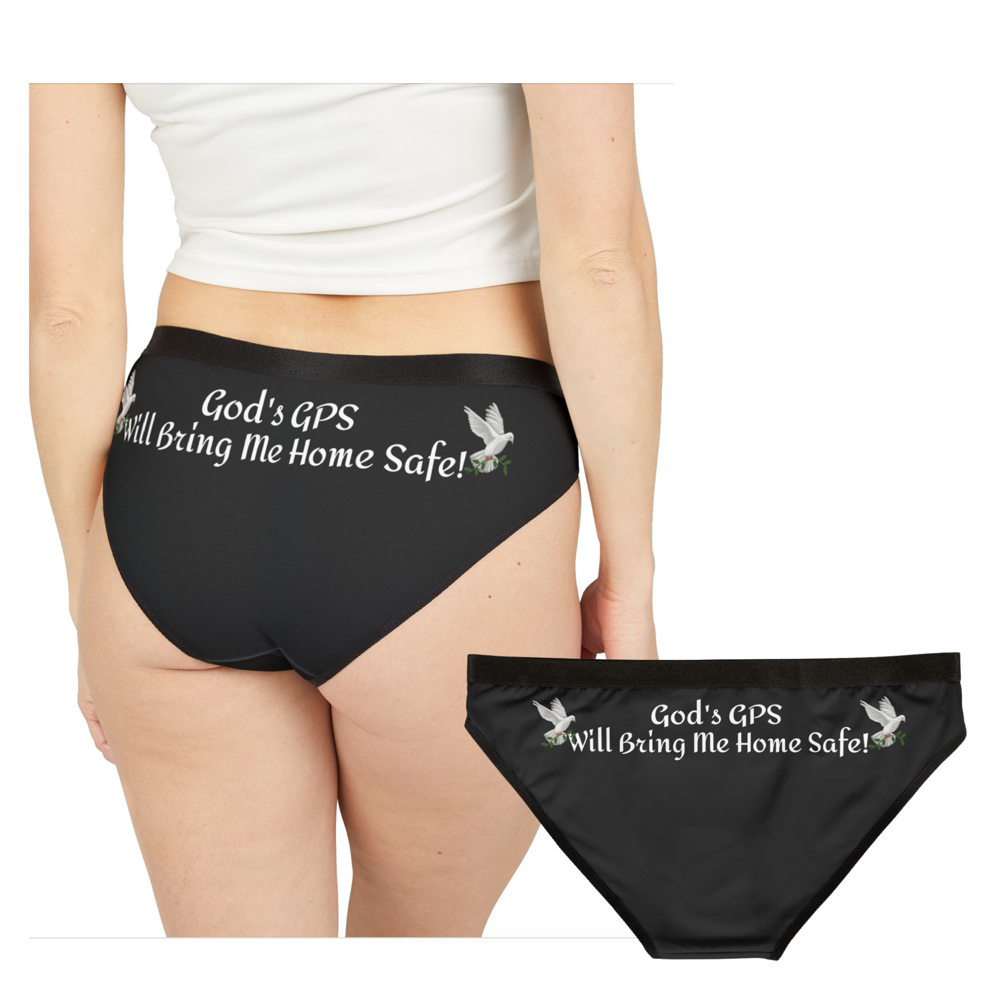 God's GPS  Inspirational Beyond Black Hipster Undies With-A- Message Mix With CC Blu's Matching Night-Time T-Dress & Socks