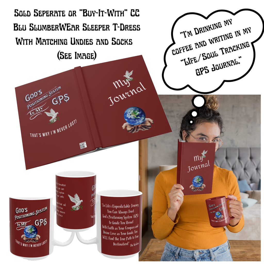 God's GPS Cardinal Red Hardcover Soul-Tracking Journal. Match With CC Blu's 15oz Mug With-A-Message To Start Your Day!