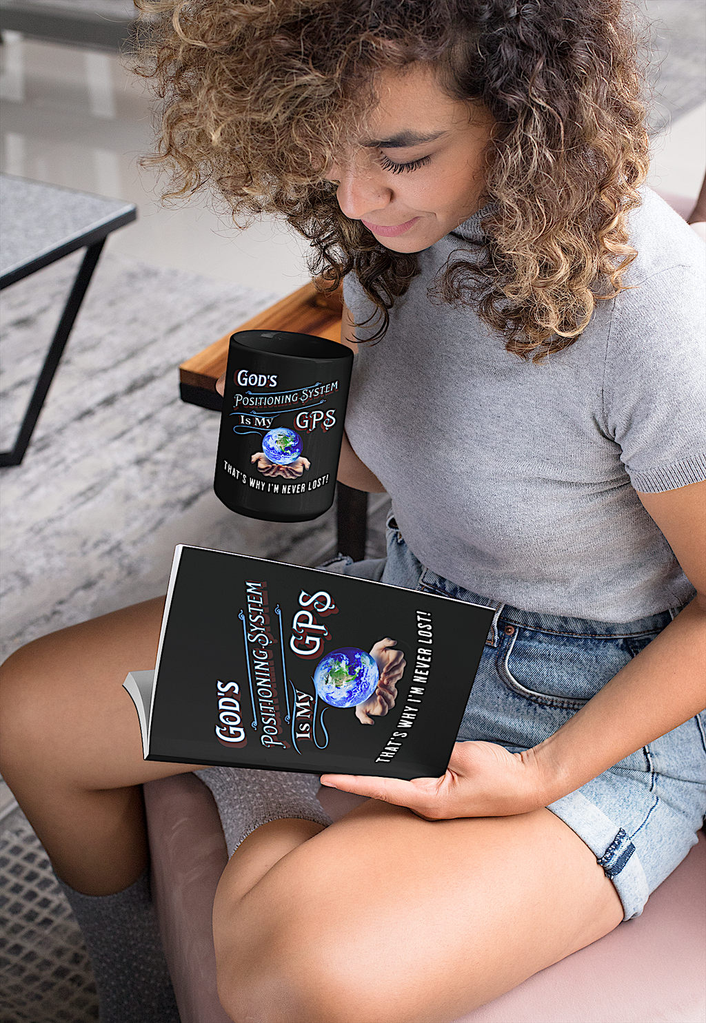 GPS Hardcover Personal  Soul-Tracking Journal. Match It With Black Morning Mug With-A-Message!