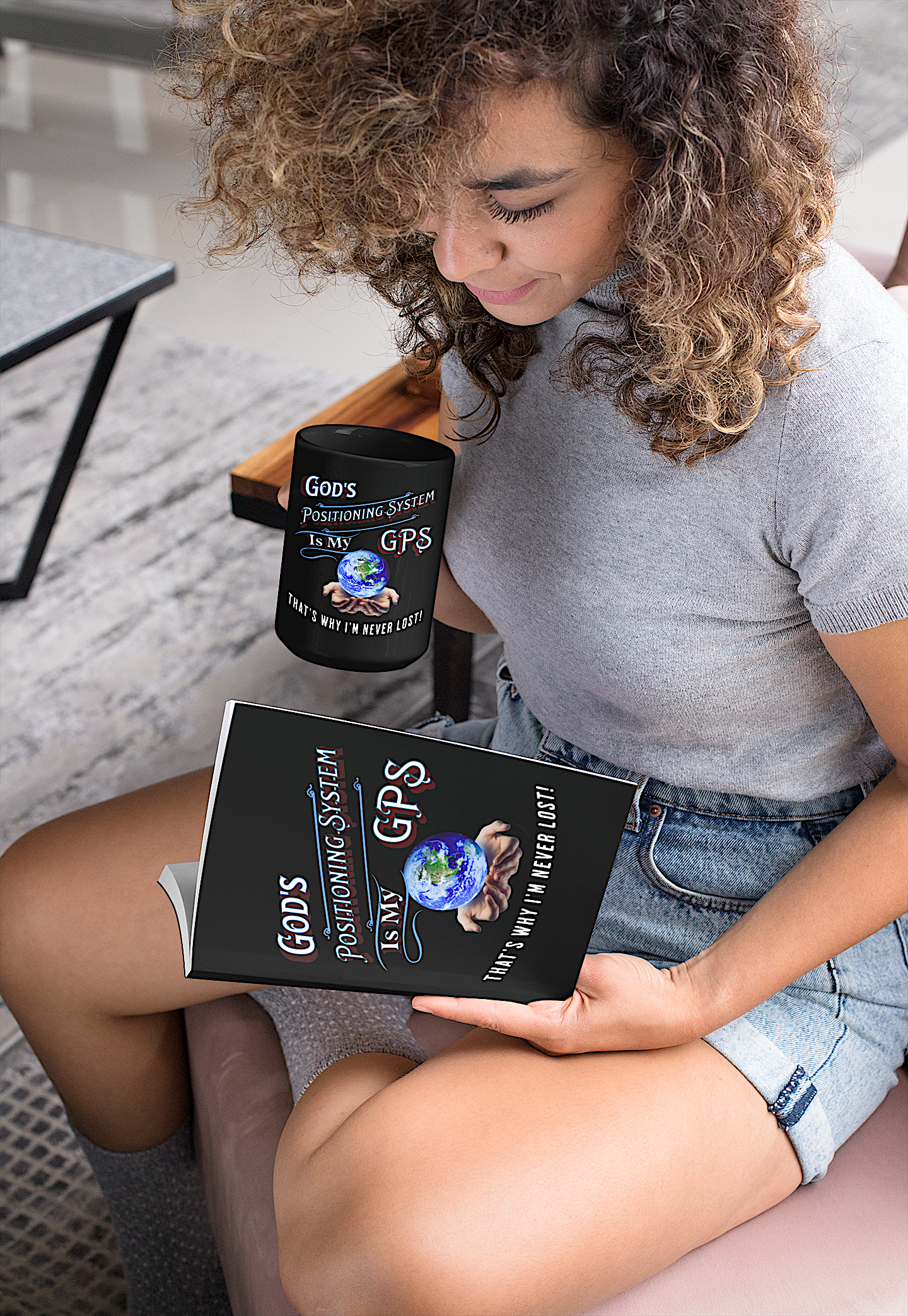 GPS Hardcover Personal  Soul-Tracking Journal. Match It With Black Morning Mug With-A-Message!