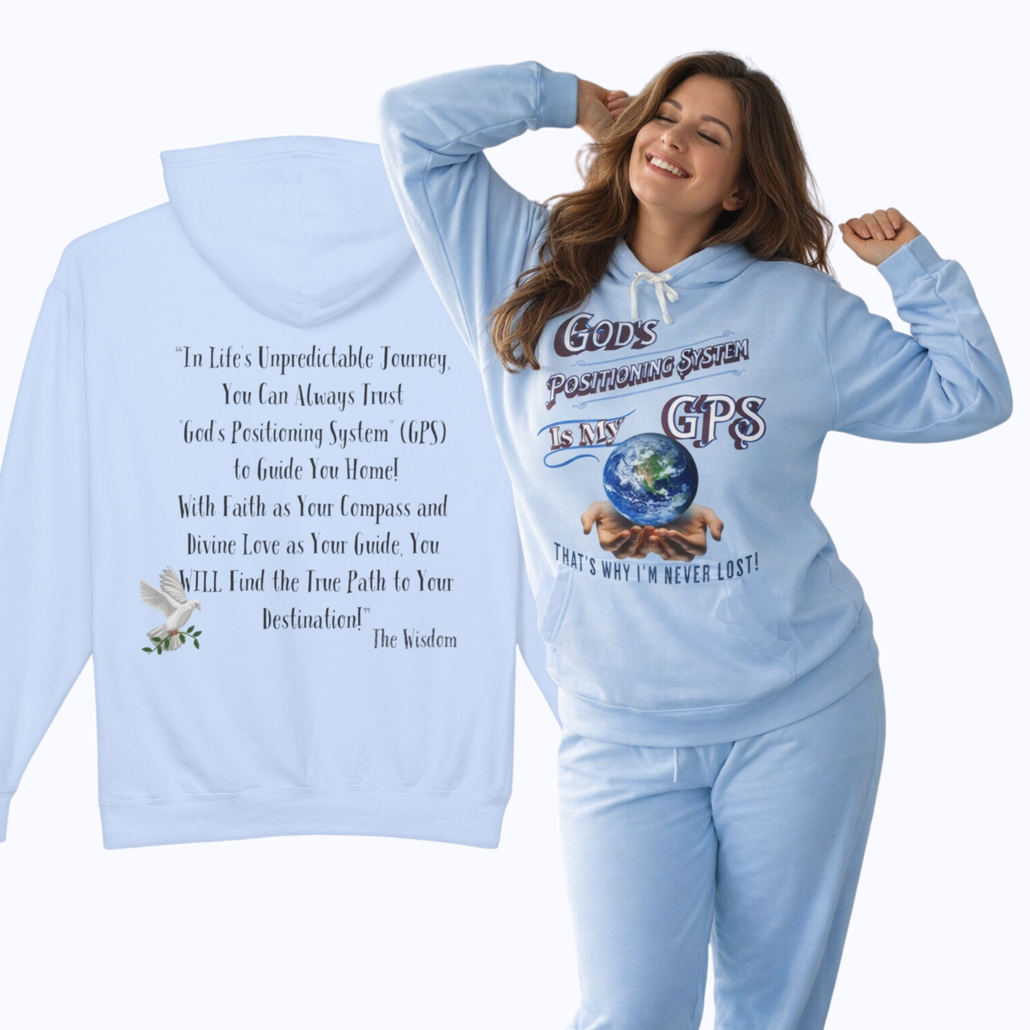 CC Blu  Light Blue SlumberWear Sleeper-Hoodie. Designer Premium Quality. Made Just 4 You. Women's 5 Piece Gift Set Available