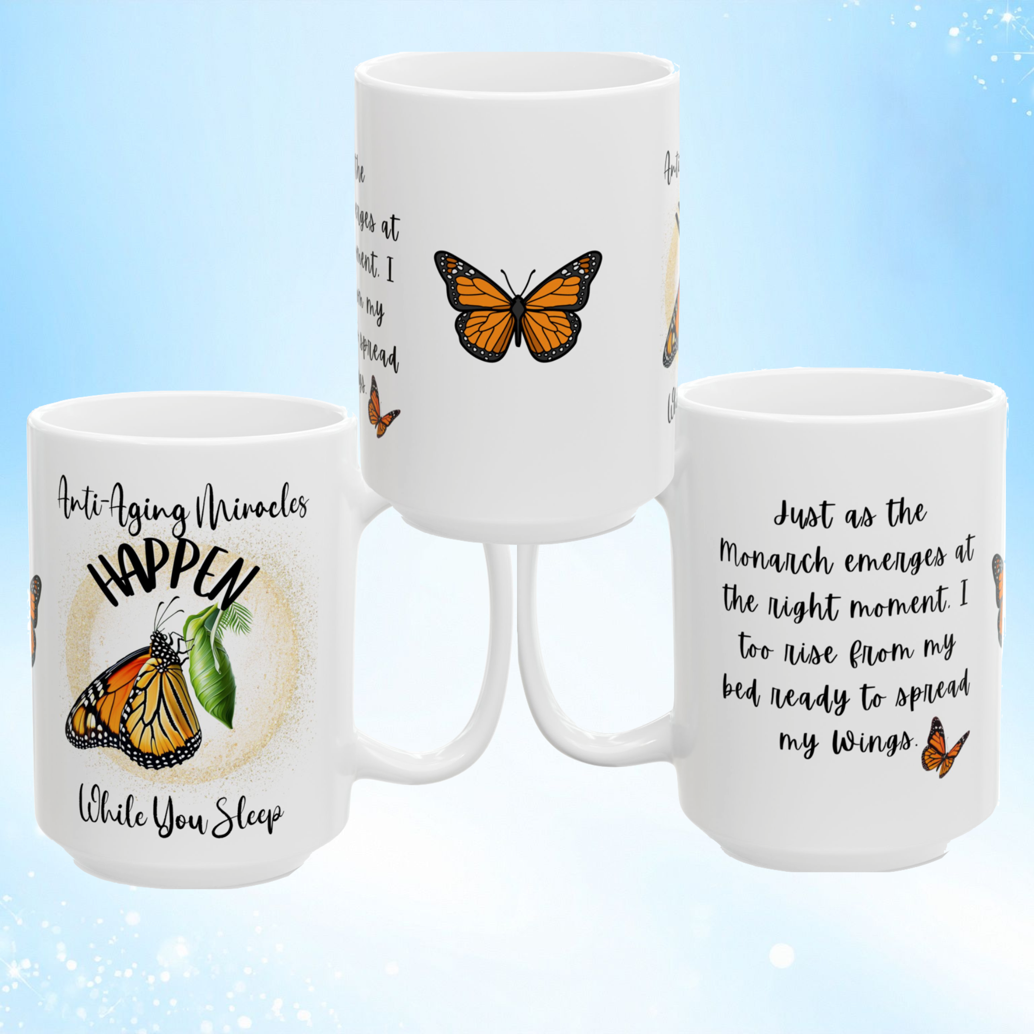Monarch Miracles White Hardcover Life-Tracking Journal is Perfect With White Matching Monarch Miracle Good Morning Mug!