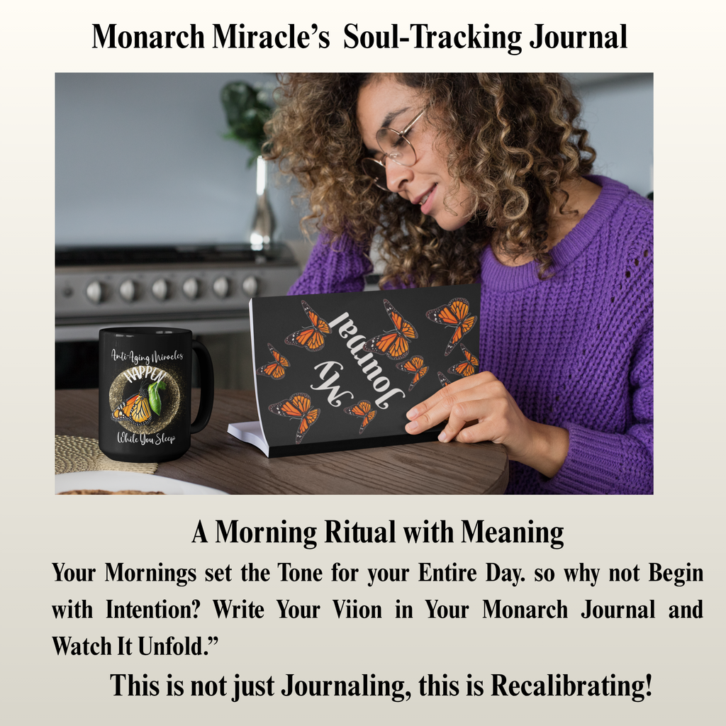 Monarch Miracles Black Hardcover Life-Tracking Journal Fits Perfect With CC Blu's Matching Miracle Mug!
